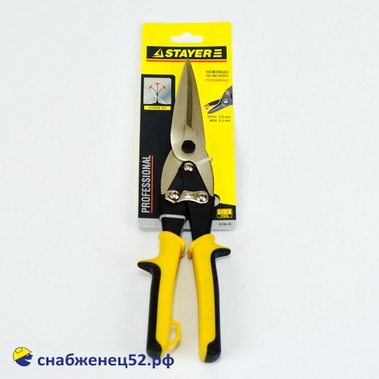 Ножницы по металлу рычажные 290мм STAYER (жел.ручка)