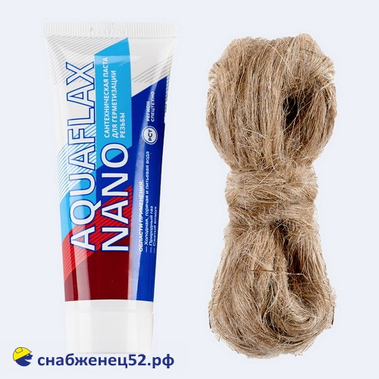 Сантехническая паста Aquaflax nano, тюбик 80гр. + 20гр. лён