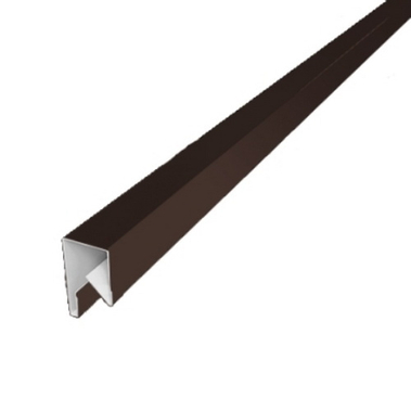 Планка П-образная заборная 17мм (2м), RAL8017 (коричневая) PE в пленке