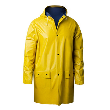 Дождевик ПВХ особопрочный на кнопках (желтый), 150мкм