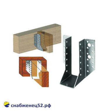 Опора бруса раскрытая (шир. 40мм) (110*76*2мм) оцинк.