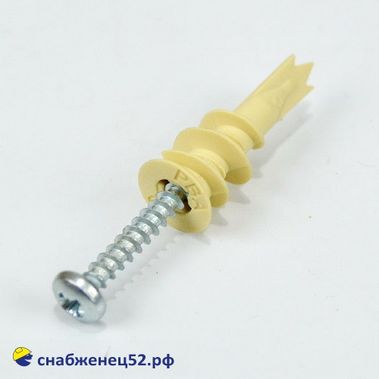 Анкер DRV для ГКЛ нейлоновый 4,5*37мм, с шурупом