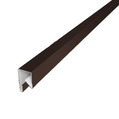 Планка П-образная заборная 17мм (2м), RAL8017 (коричневая) PE в пленке