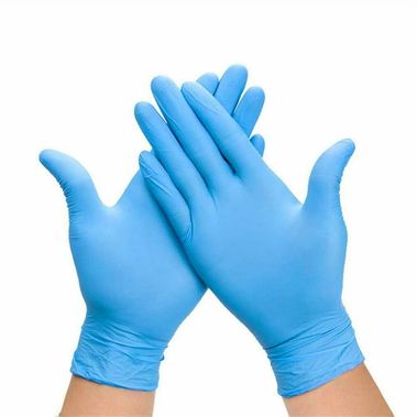 Перчатки нитриловые, L (голубые)