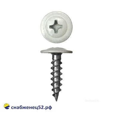 Саморез мет-мет прессшайба (RAL 9003 белый) 4,2*16 острие