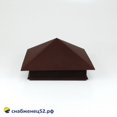 Колпак на столб 390*390 RAL 8017 (шоколад-кор)