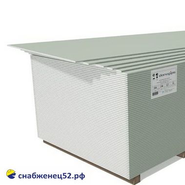 Плита гипсовая Даногипс  9,5мм (1,2*2,5м) (ПГО), серый картон