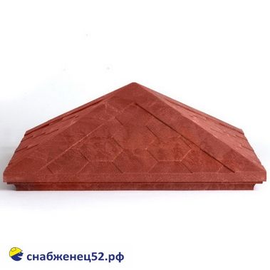 Колпак на столб полимерпесчаный 440*440*160мм (красный)