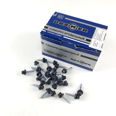 Саморез кровельный RAL 7024 мокрый асфальт (дерево) 4,8*29 Daxmer