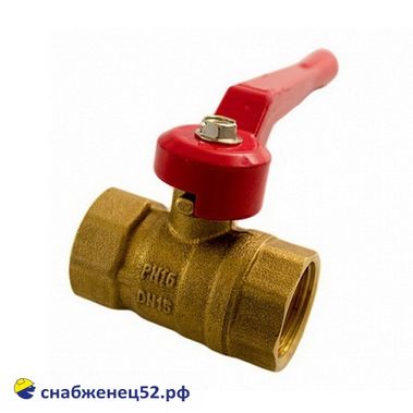 Кран шаровой латун. Китай (11Б27п1, гайка/гайка, рычаг) ду 20