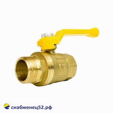 Кран шаровой латун. ГАЗОВЫЙ STI (штуцер/гайка, рычаг) ду 20