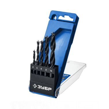 Набор сверл по дереву спиральные Зубр (5шт: 4-5-6-8-10мм)