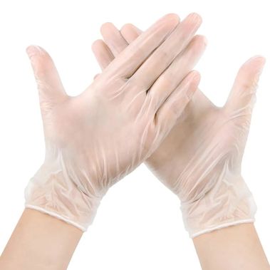 Перчатки виниловые прозрачные, L