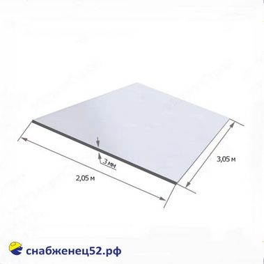 Монолитный поликарбонат 3мм прозрачный (2*3м), 1м2