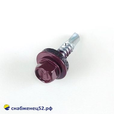 Саморез кровельный RAL 3005 красный (металл) 5,5*25 Daxmer