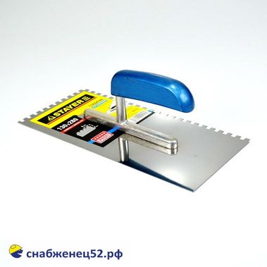 Гладилка зубчатая  6*6мм нерж. (130*280мм) Stayer Profi