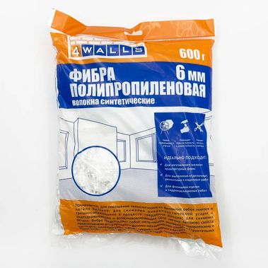 Добавка сухая фиброволокно полипропилен. (длина 6мм) (600г)